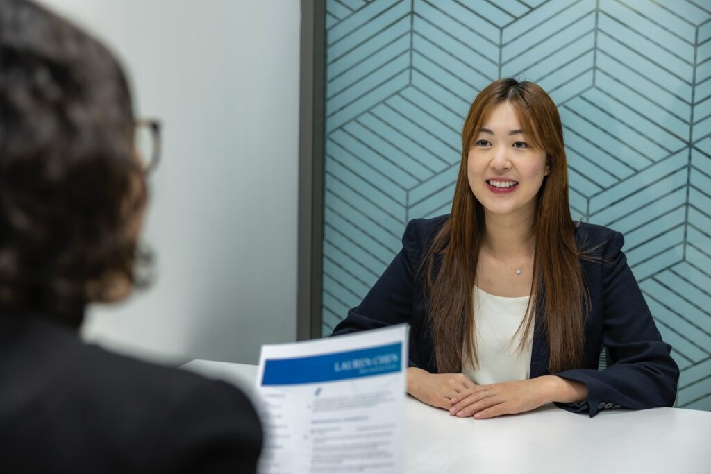 Preparing for the interview: woman going for an interview